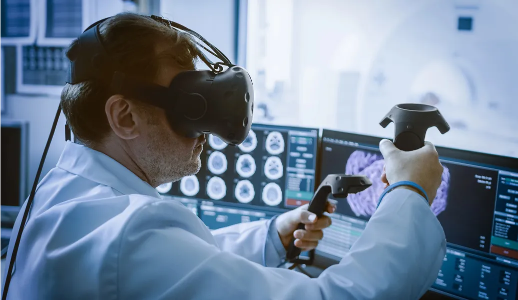Doctor working in mixed reality
